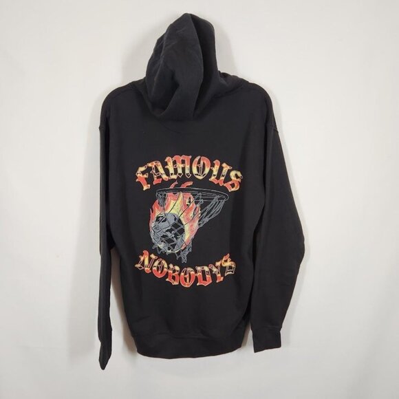 NWT Famous Nobodys Game In Flames Hoodie in Black Size Small - Picture 5 of 10